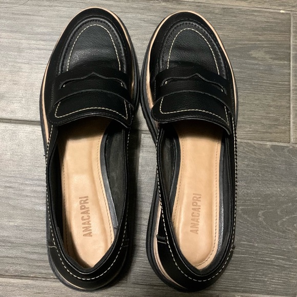 Black leather-like moccasins - Picture 2 of 8